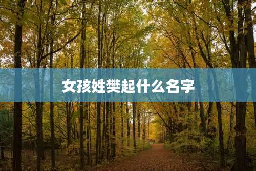 女孩姓樊起什么名字
