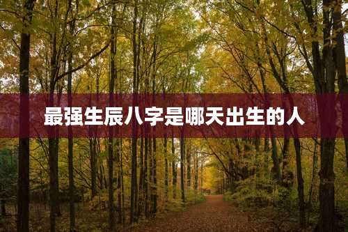最强生辰八字是哪天出生的人