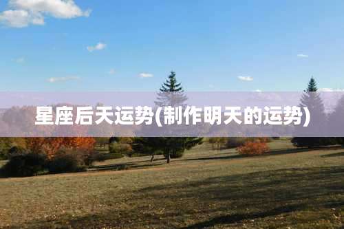 星座后天运势(制作明天的运势)
