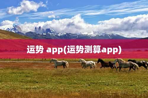 运势 app(运势测算app)