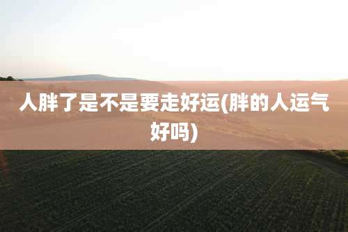 人胖了是不是要走好运(胖的人运气好吗)