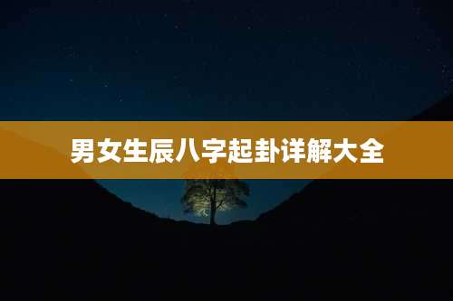 男女生辰八字起卦详解大全