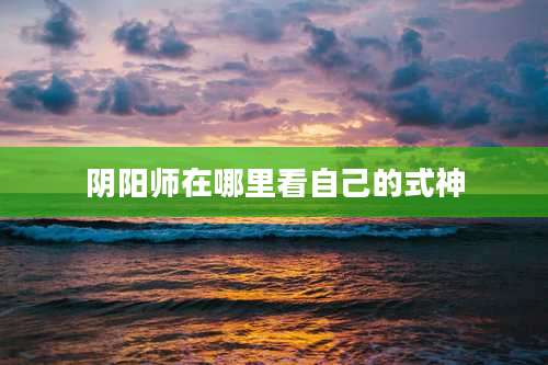 阴阳师在哪里看自己的式神