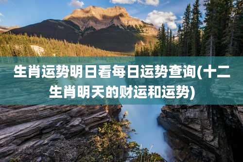 生肖运势明日看每日运势查询(十二生肖明天的财运和运势)