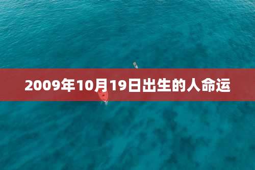 2009年10月19日出生的人命运
