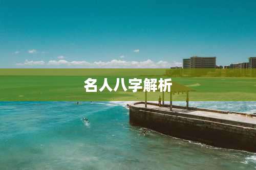 名人八字解析