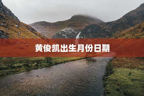 黄俊凯出生月份日期