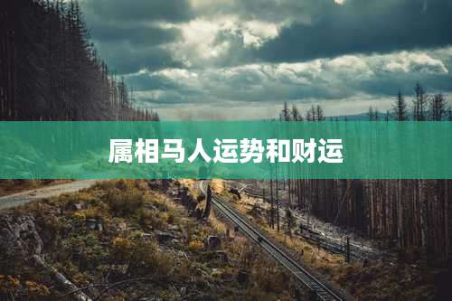 属相马人运势和财运