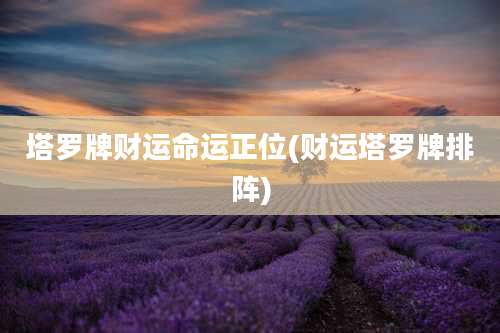 塔罗牌财运命运正位(财运塔罗牌排阵)