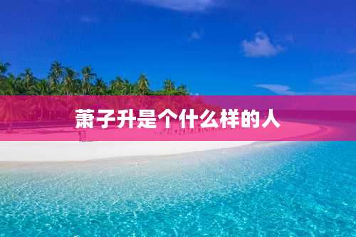 萧子升是个什么样的人