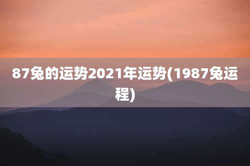87兔的运势2021年运势(1987兔运程)