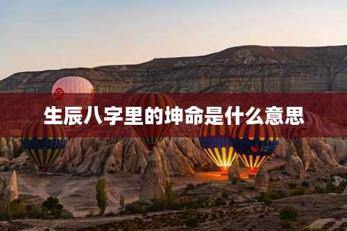 生辰八字里的坤命是什么意思