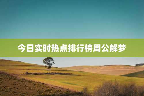 今日实时热点排行榜周公解梦