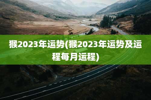 猴2023年运势(猴2023年运势及运程每月运程)