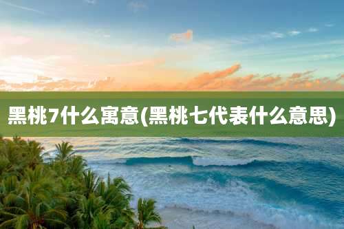 黑桃7什么寓意(黑桃七代表什么意思)