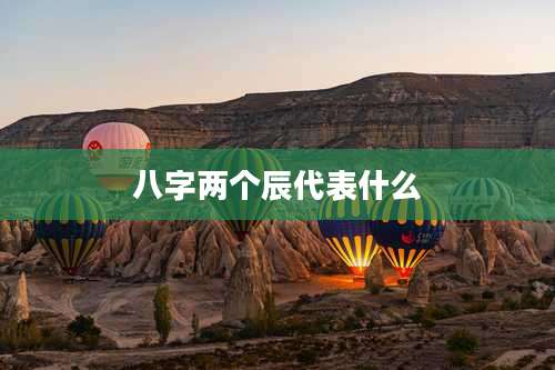 八字两个辰代表什么