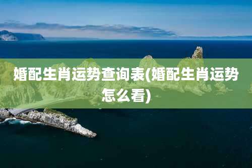 婚配生肖运势查询表(婚配生肖运势怎么看)