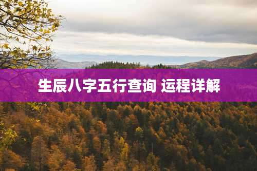 生辰八字五行查询 运程详解