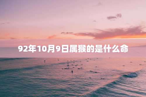 92年10月9日属猴的是什么命