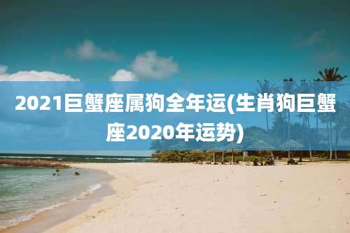 2021巨蟹座属狗全年运(生肖狗巨蟹座2020年运势)