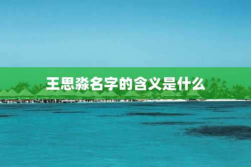 王思淼名字的含义是什么