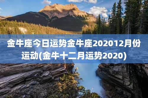 金牛座今日运势金牛座202012月份运动(金牛十二月运势2020)