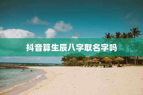抖音算生辰八字取名字吗