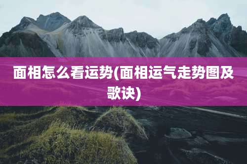 面相怎么看运势(面相运气走势图及歌诀)