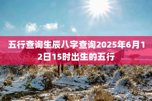 五行查询生辰八字查询2025年6月12日15时出生的五行