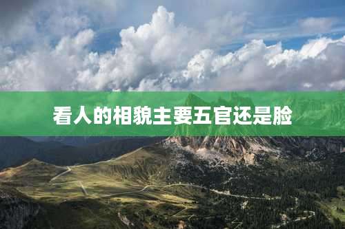 看人的相貌主要五官还是脸