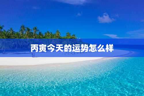 丙寅今天的运势怎么样