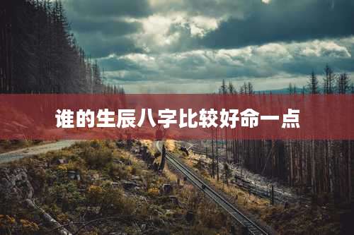 谁的生辰八字比较好命一点