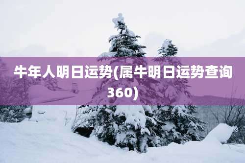 牛年人明日运势(属牛明日运势查询360)
