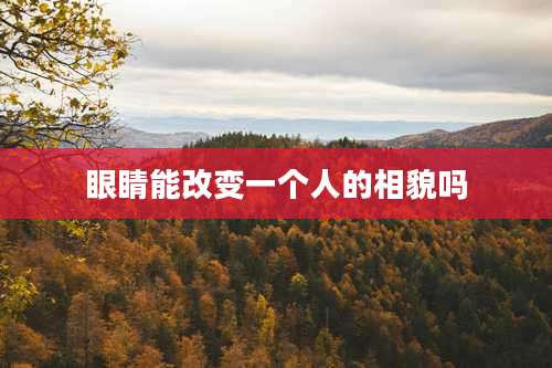 眼睛能改变一个人的相貌吗