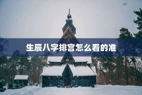 生辰八字排宫怎么看的准