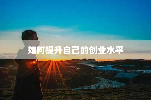 如何提升自己的创业水平