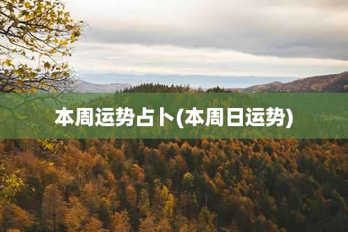 本周运势占卜(本周日运势)