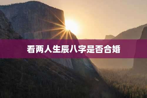 看两人生辰八字是否合婚