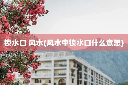锁水口 风水(风水中锁水口什么意思)