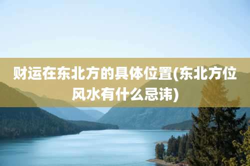 财运在东北方的具体位置(东北方位风水有什么忌讳)