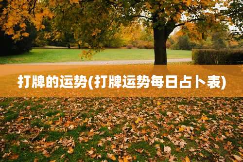 打牌的运势(打牌运势每日占卜表)