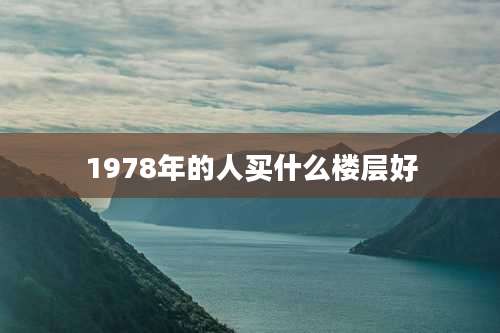 1978年的人买什么楼层好