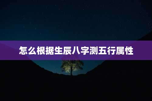 怎么根据生辰八字测五行属性