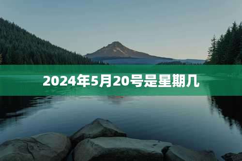 2024年5月20号是星期几