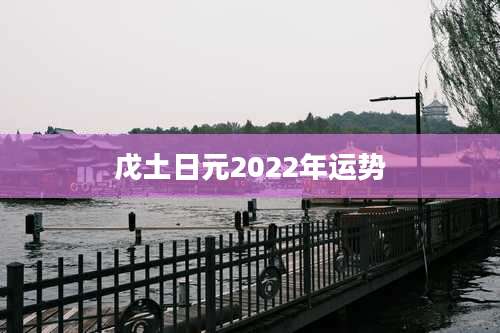戊土日元2022年运势