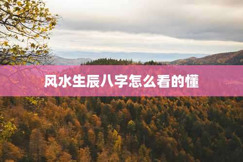 风水生辰八字怎么看的懂