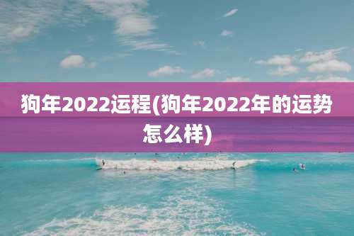 狗年2022运程(狗年2022年的运势怎么样)
