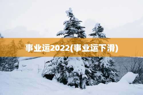 事业运2022(事业运下滑)