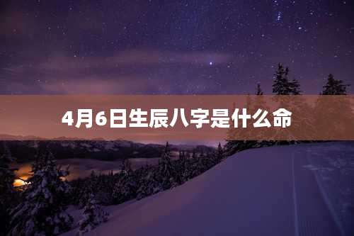 4月6日生辰八字是什么命