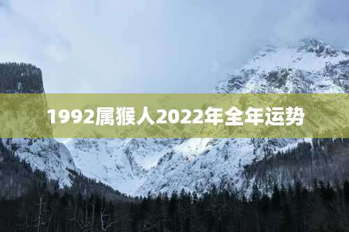 1992属猴人2022年全年运势